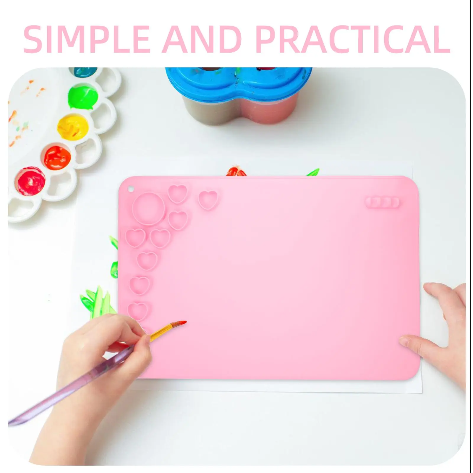 1Pc Silicone Painting Mat Pink Non Stick Diy Craft Pad Kids Drawing Table Protector Resin Casting Sewing Nail Heat Resistant