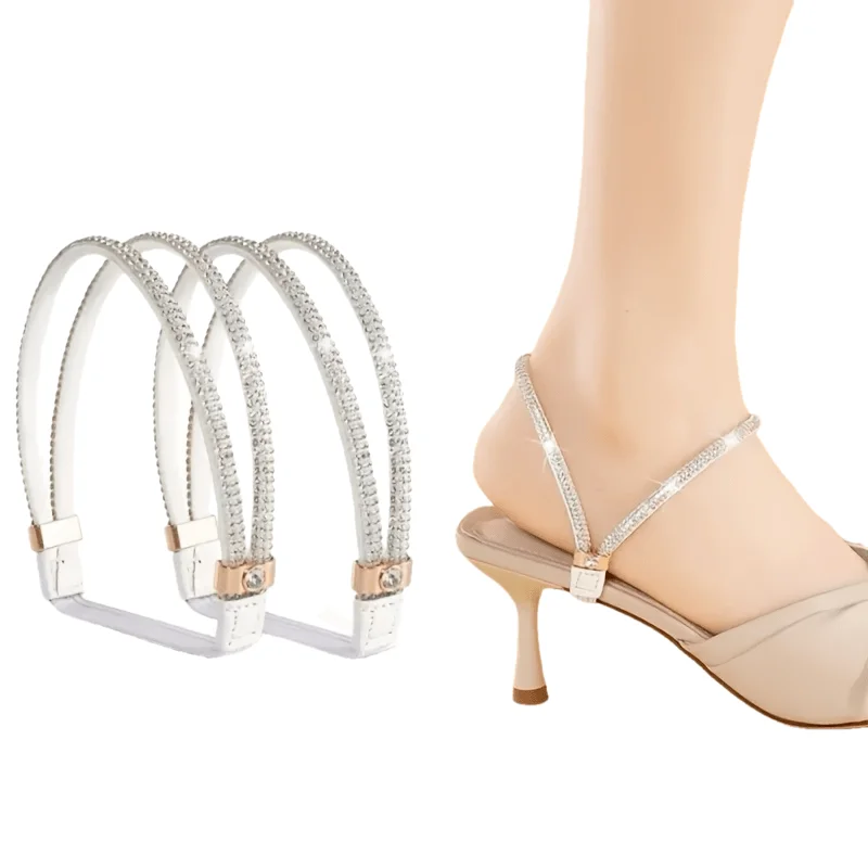 

Single Rhinestone Shoelace Anti-Slip Accessory, Easy Strap-On Design to Secure Shoes & Stop Heel Slipping