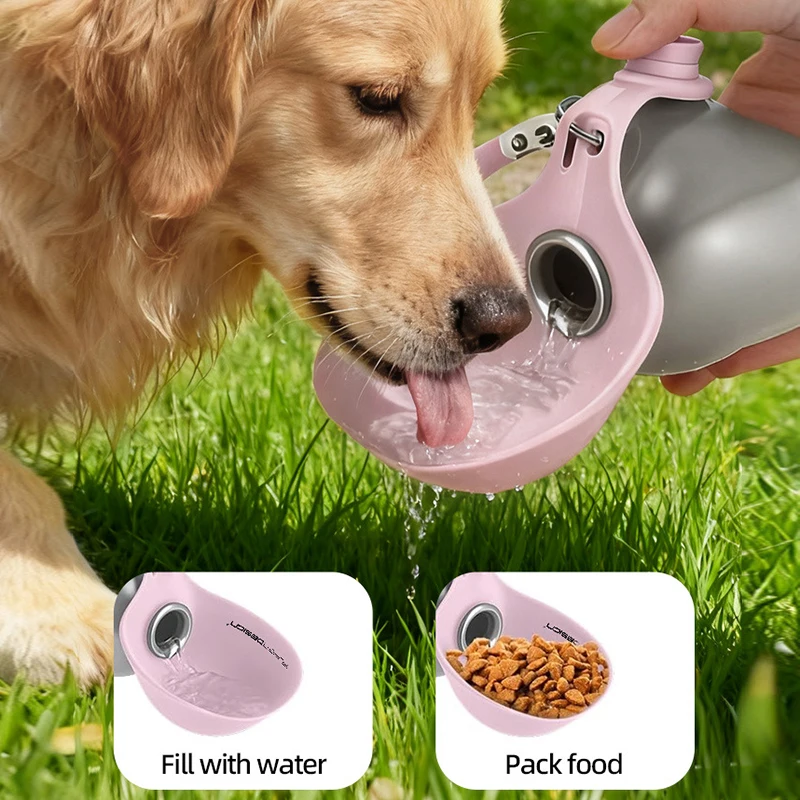 Hot Sale 2-in-1 Portable Dog Water Bottle Stainless Steel&Silicon Leak-Proof Compact Dog Travel Water Bottle for Small Dogs