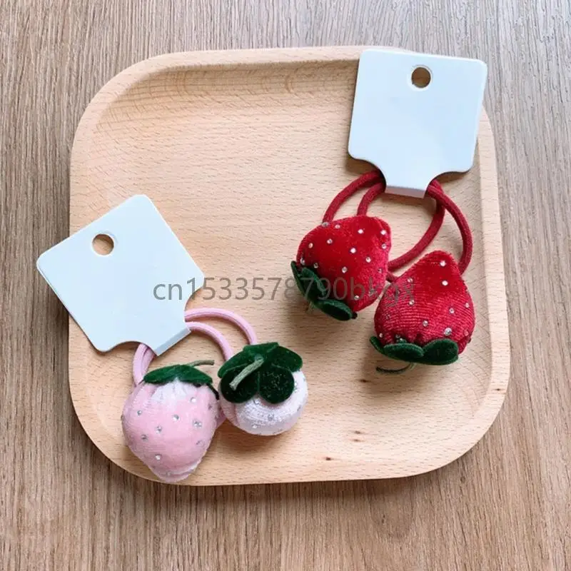 

Fashion Plush Strawberry Hair Accessory Elastic Hair Band Great For Gifting Or Use Enhances Overall Look J78E