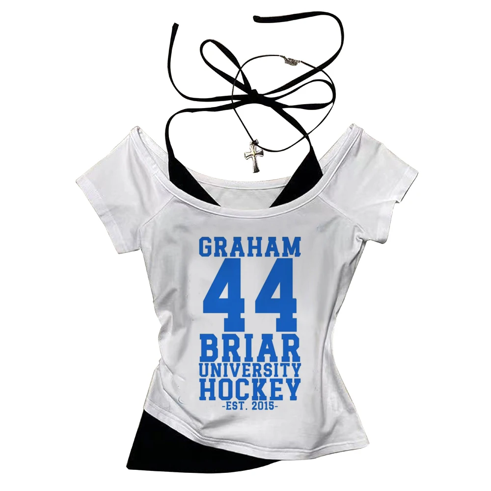 Off Campus cropped top teen gyaru meme vintage graphic top tees party summer cute meme harajuku