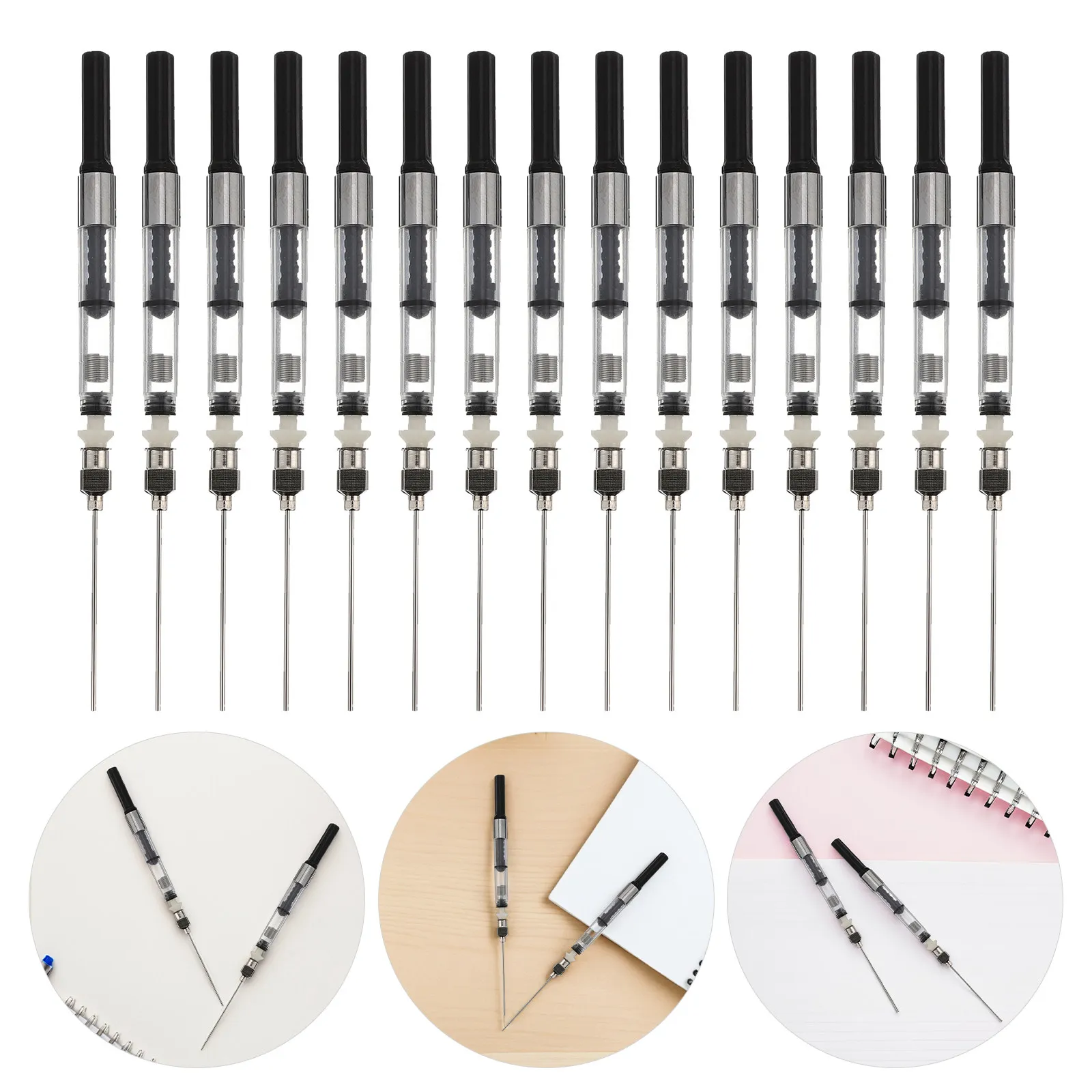 

20Pcs Fountain Pen Ink Syringe Precise Filler Mini Spring Converter Cartridge Ink Refiller Anti-Drip Pen Accessory for School