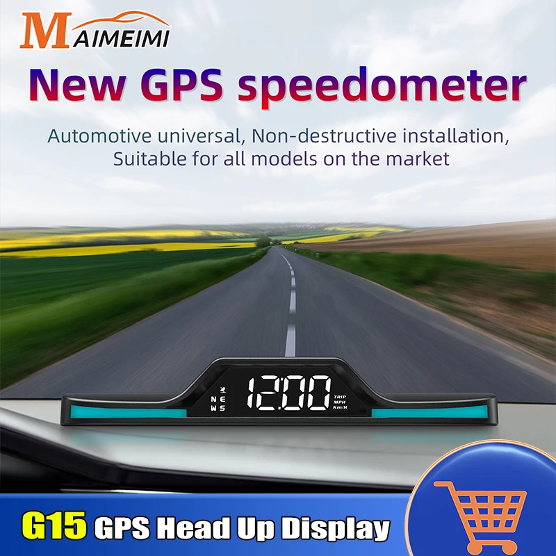 

Новый G15 GPS проекционный дисплей HUD Auto умный цифровой спидометр скорость компас дисплей времени для всех автомобилей электронные аксессуары