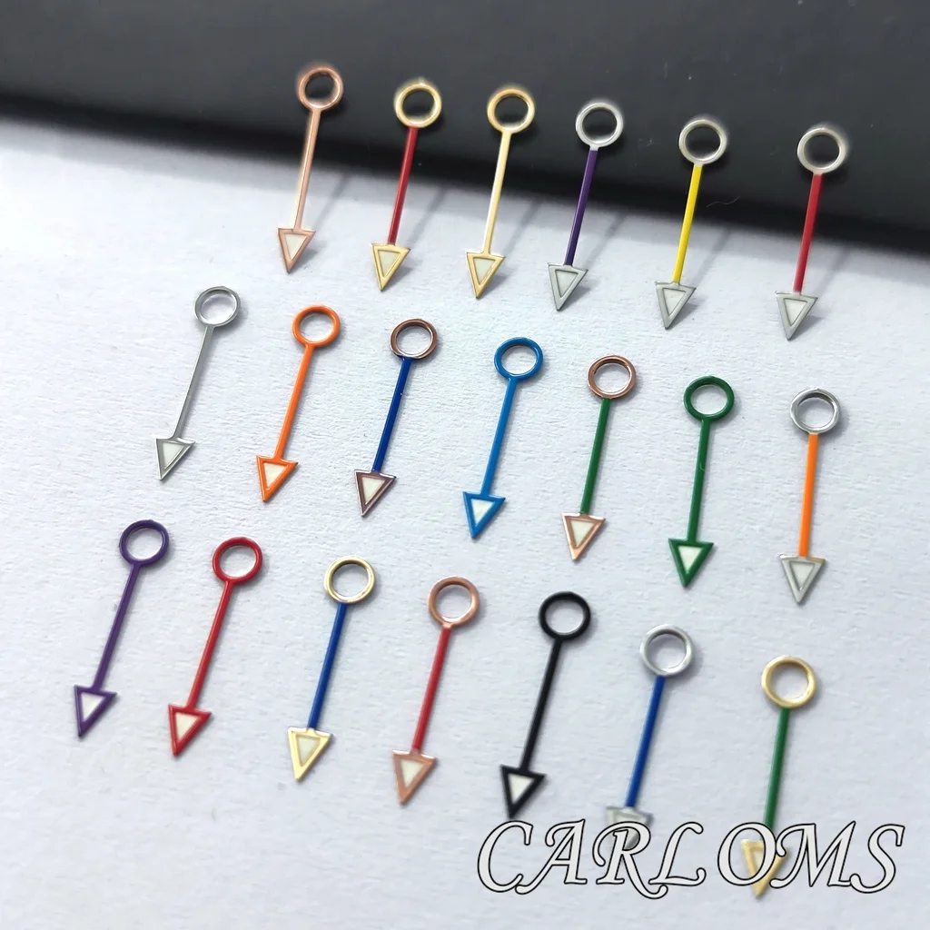 TOP NH34 GMT Movement Silver Gold Rose Gold Green Black Blue Red Orange Purple Watch Hands Luminous