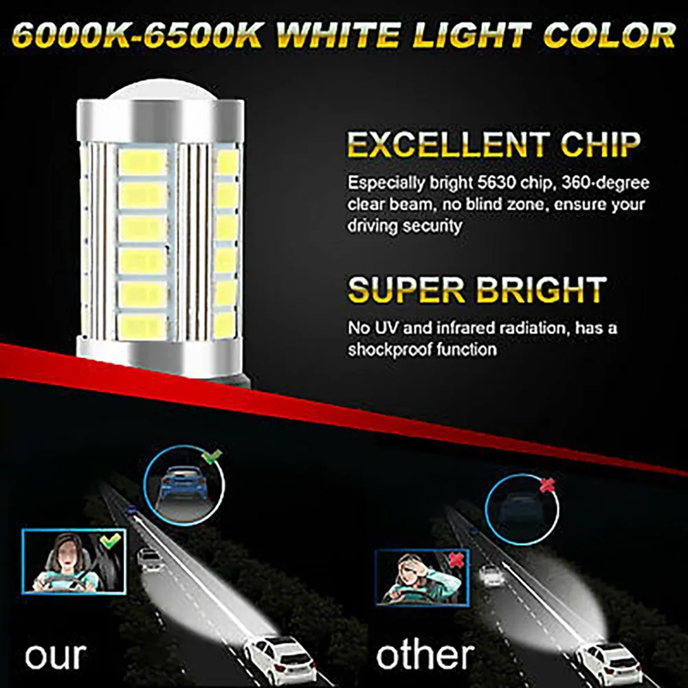 

6.6W 9005 9006 Headlight 6000-6500K Bulbs Combo HB3 HB4 High Low Beam Super White 4pcs/Set 5630 LED New Practical