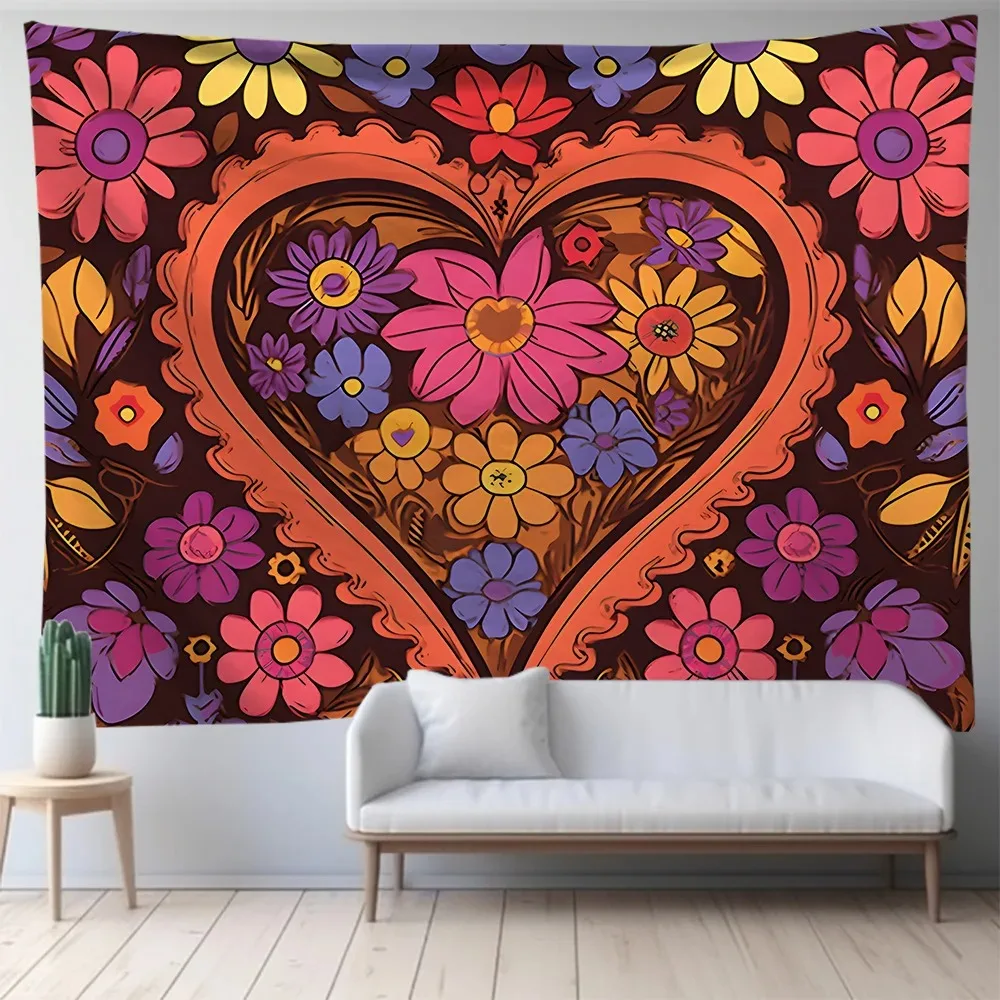 Various Floral Abstract Love Pattern Hanging Cloth Home Wall Decoration Tapestry Bedroom Living Room Tapestry