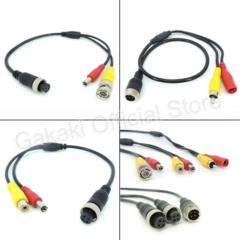 Aviation Head M12 4Pin male female to BNC DC RCA MALE FEMALE Extension Connector Cable Adapter for CCTV Camera Security 