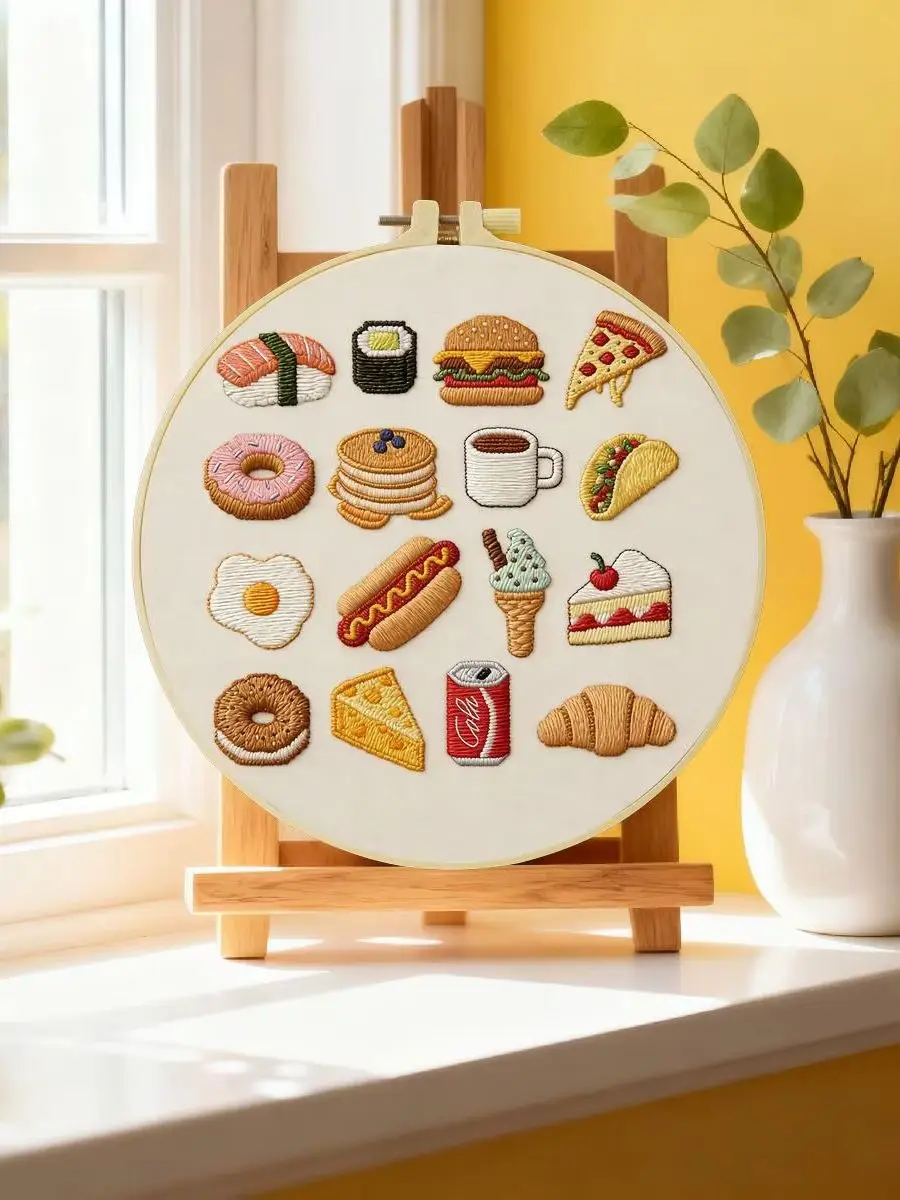 1 Stück 20X20CM/15X15CM 7,87/6,3 Zoll Tier - Fuchs Stickerei Starter-Kit DIY-Kit DIY-Stickerei-Set Handarbeiten Malerei – Detail 6