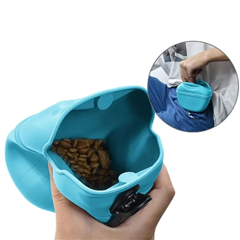 Silikon-Hundeleckerli-Tasche, tragbare Hundetraining-Gürteltasche, Outdoor-Futterbeutel, Welpen-Snack-Beutel, Leckerli-Aufbewahrungstasche, Haustierbedarf – Detail 8