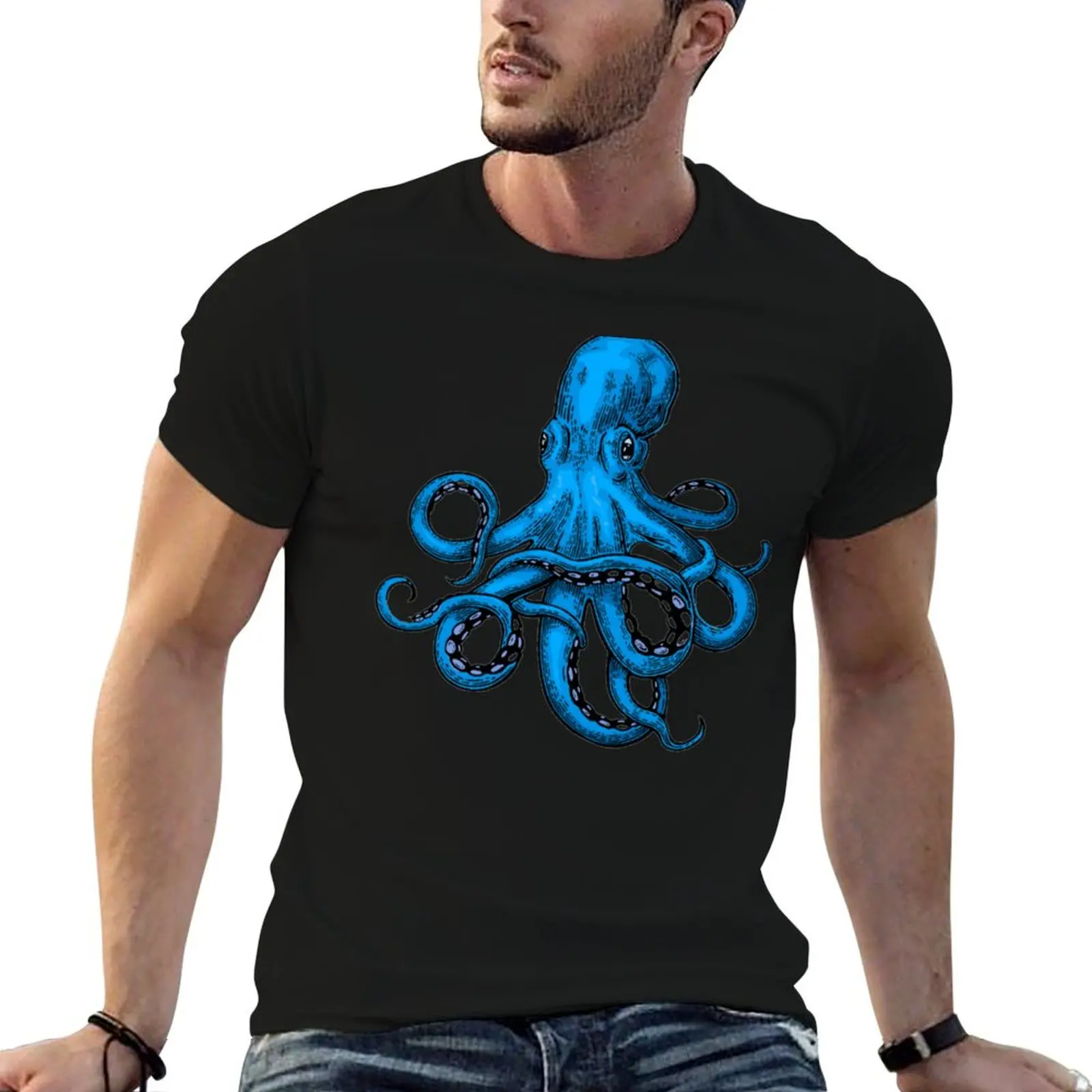 Kraken-Sea Creature-Ocean Life T-Shirt Soft Basic Cotton Short Sleeve Tee