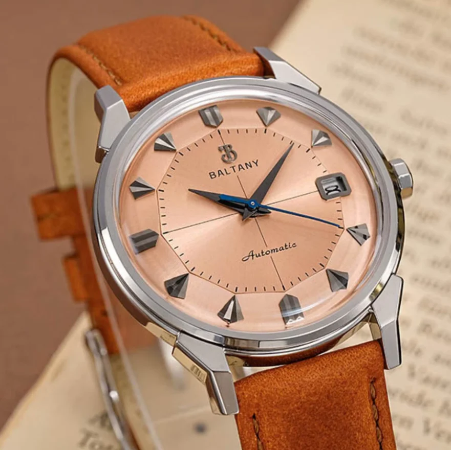 Baltany Men Automatic Watch Pilot 36mm Mechanical Wristwatch Sapphire Mirror 50m Waterproof Miyota 9015