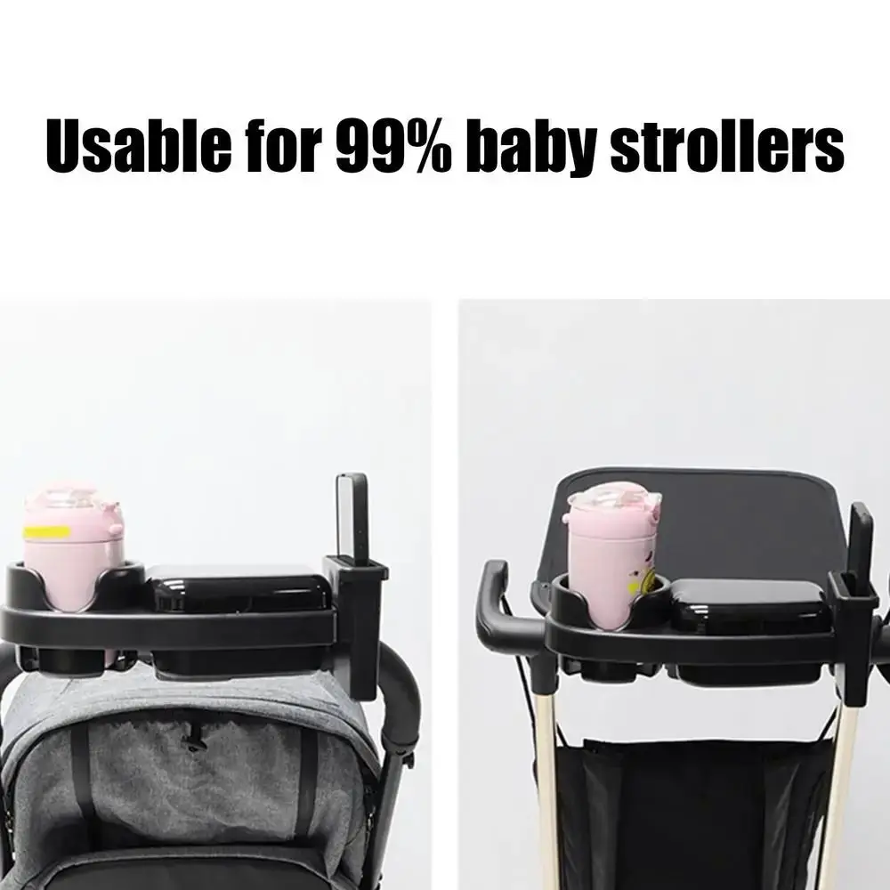 Detachable Phone Rack 3 in 1 Stroller Snack Tray Adjustable Design Stable Flexible Organizer Mealtime Display Plate