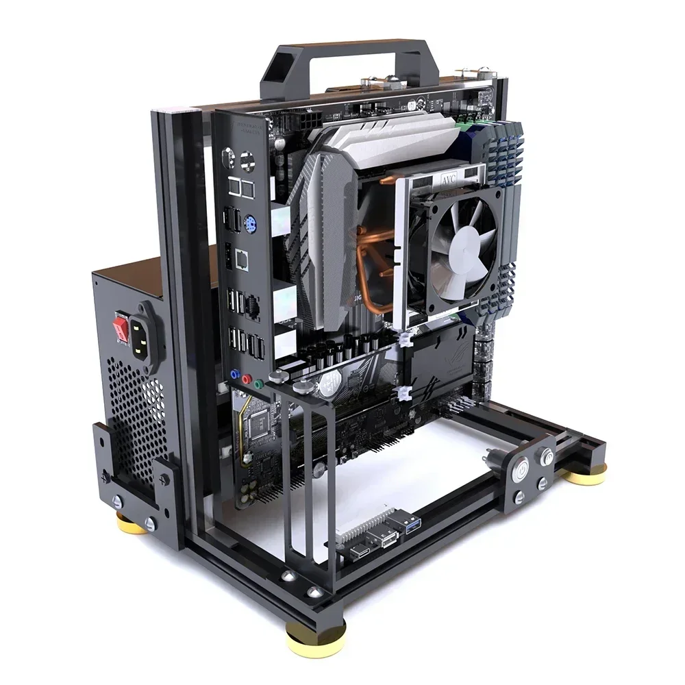 Mini ITX MATX ATX Gamer Gabinete, MOD Desktop PC Case Open Frame Rack, Refrigerador De Água Computer Gaming Case Personalidade Vertical