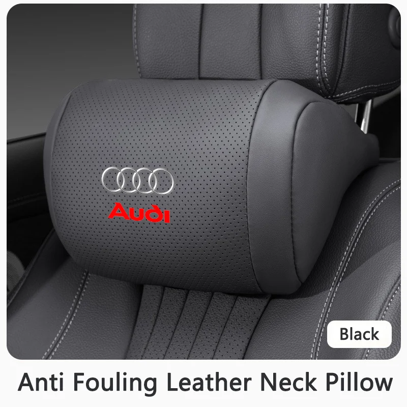 Nappa-Leder Auto-Nackenkissen Kopfstützenpolster für Audi SLine A7 A3 A4 A6 A5 Q5 A1 Q7 Q3 Q4 TT SQ5 RSQ3 RSQ8 S3 S4 Q8