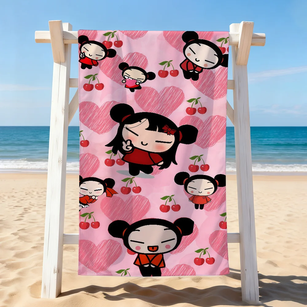 Cartoon G-Garu P-Pucca Towel Drying Bath Towel Applicable To Light Swimming Camping Yoga Beach Out