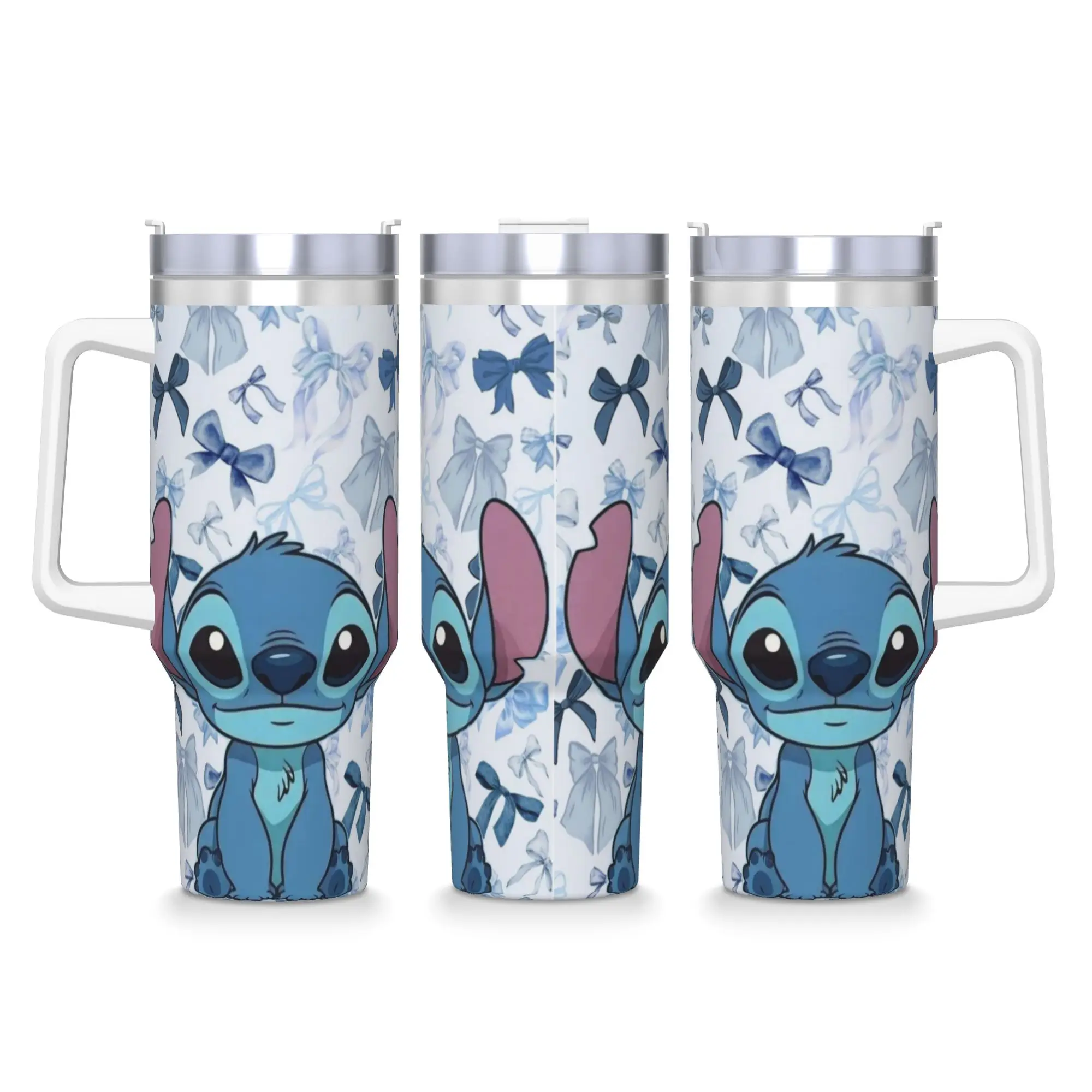 

Lilo Stitch стакан из нержавеющей стали, дорожная термокружка с соломинкой и крышкой, 40 унций, автомобильные кружки, бутылка для горячих напитков, воды