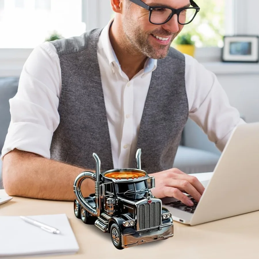 

2025 Semi-Truck Coffee Mugs 250ML Stainless Steel Handcrafted Durable Creative Truck Design Coffee Cups Latte Cup