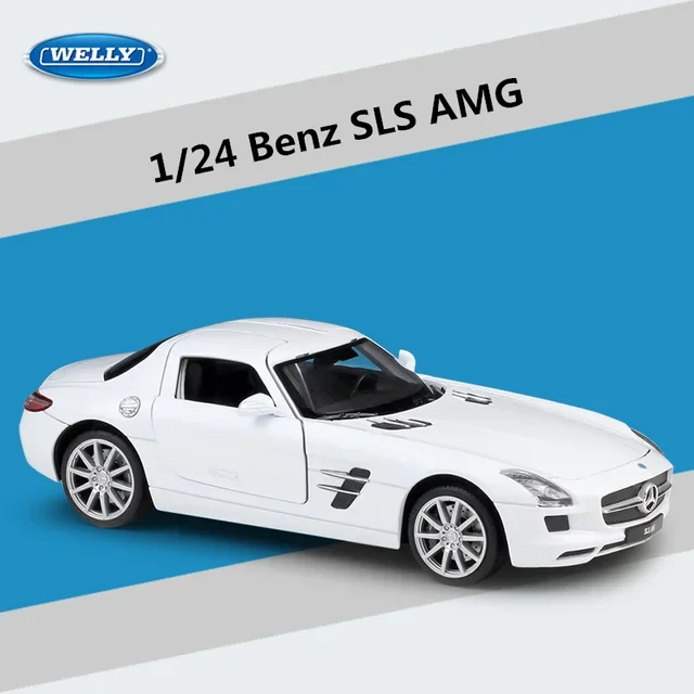 

WELLY 1:24 Mercedes-Benz SLS AMG Alloy Sports Model Diecast Metal Toy Racing Cars Model High Simulation Collection Toys for Boys