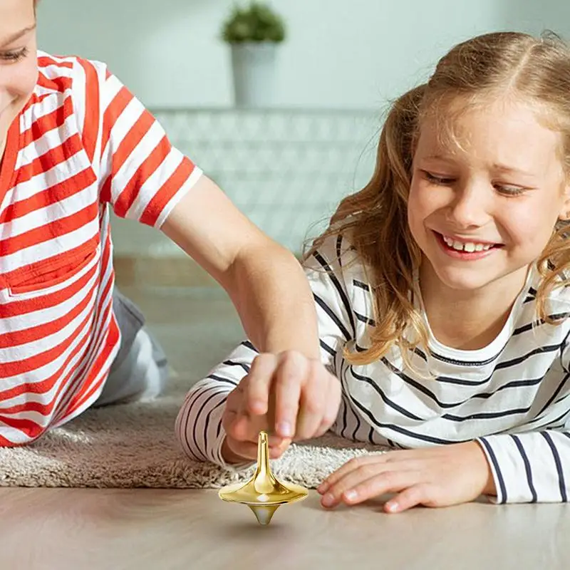 Mini giroscopio giratorio de Metal para niños y adultos, juguete de aleación de acero plateado, giratorio para siempre, mesa de escritorio,