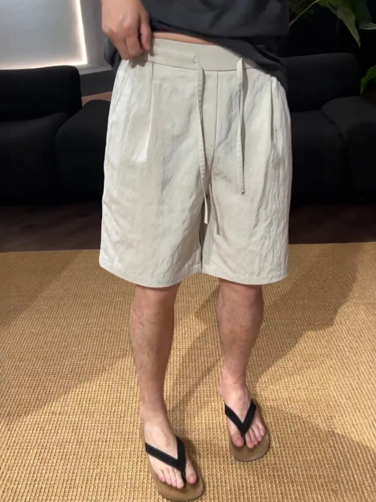 

Summer Casual Outdoor Men's Short Pants Breathable Skin-Friendly Beach Sports Five-Quarter Length Loose Fit Polyester Fiber