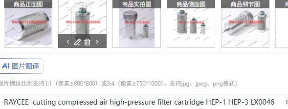RAYCEE  cutting compressed air high-pressure filter cartridge HEP-1 HEP-3 LX0046