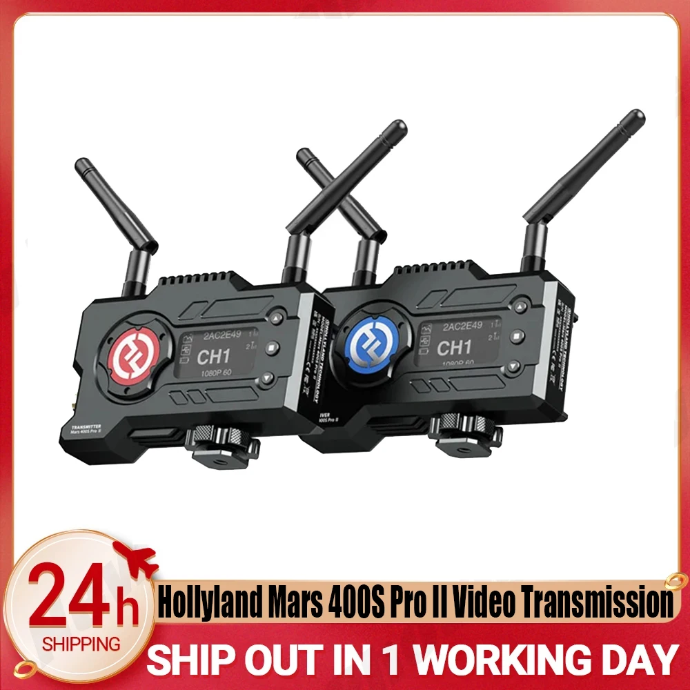 

Hollyland Mars 400S Pro II Wireless Video Transmission SDI Video Transmitter and Receiver 0.07s Latency 450ft Range