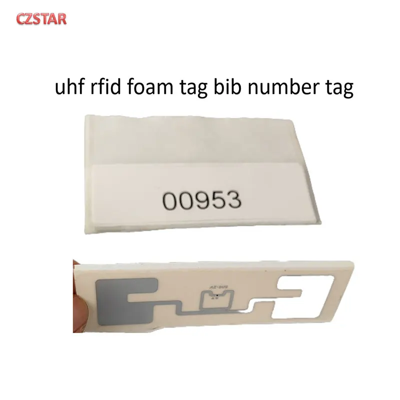 50 Uds etiquetas RFID sistema de cronometraje deportivo chip Marathon bicicleta smartrac dogbone impinj r6 uhf rfid babero etiqueta número
