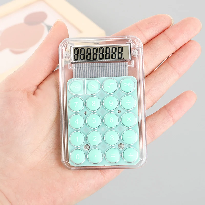 1Pcs Student Calculator LCD Display Large ScreenSiicone Buttons 8-digit Handhed StudyElectronic Calculator Schoo Supplies