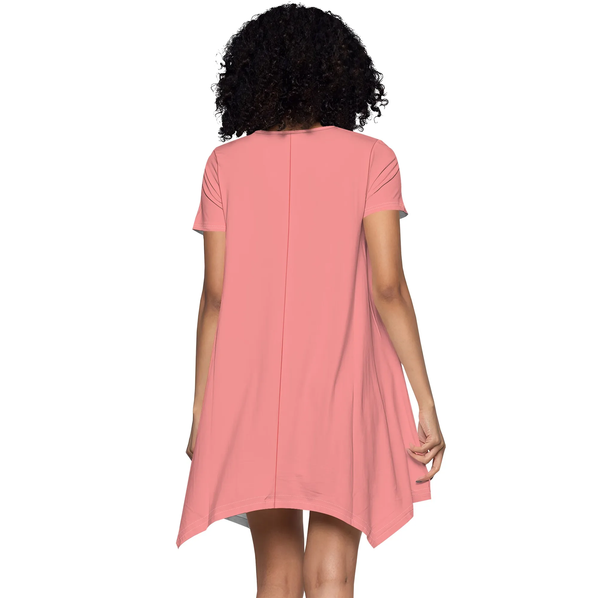 Camicia altalena ampia da donna Tunica casual con leggings T-shirt a maniche corte girocollo tinta unita Abito ampio