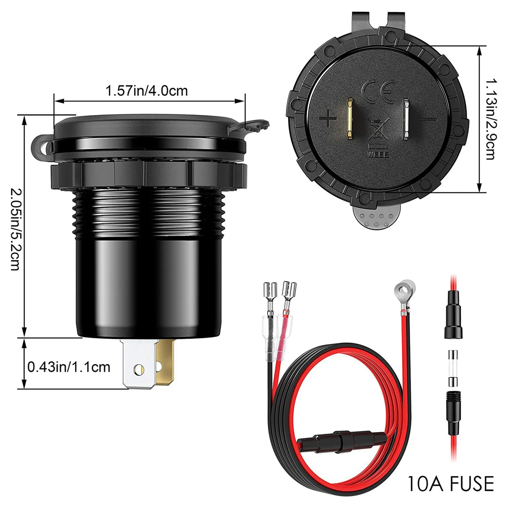 Stable-2X Quick Charge 3.0 Dual USB With Voltmeter & ON/OFF Switch,36W 12V USB Outlet Fast For Car Boat Marine