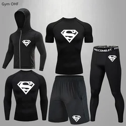 Man Sportswear Quick Dry Rashgard Sport Shirt Men Compression Pants Gym Running Shirt Men Fitness Leggings Clothes Tight Suit