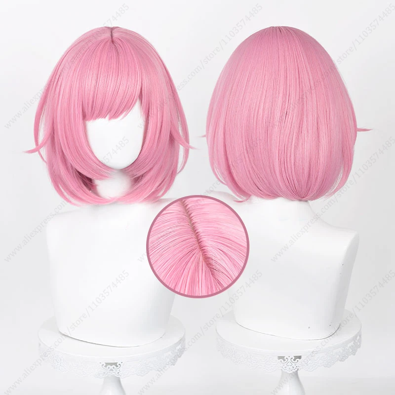 

Ootori Emu Cosplay Wig 34cm Short Dark Pink Heat Resistant Perucas Synthetic Hair