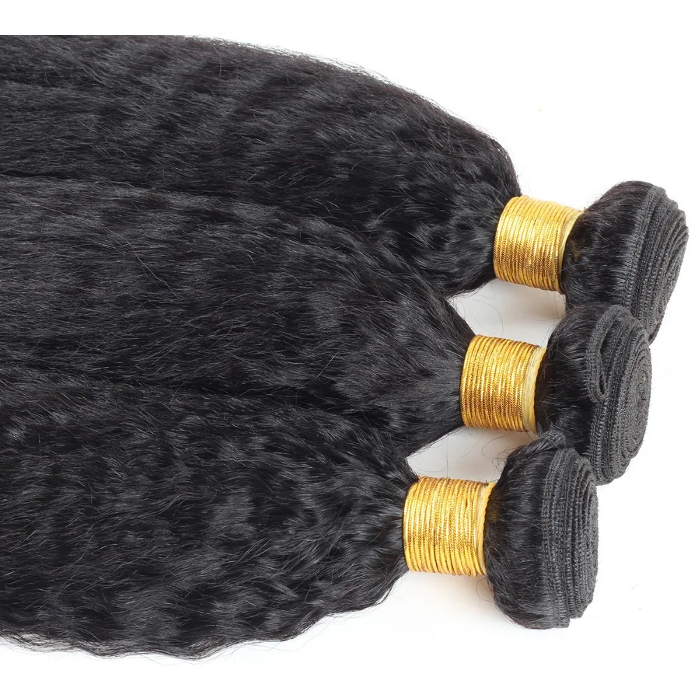 1/2/3 個 12A グレード変態ストレート人毛バンドルダブル横糸ヘアエクステンション 100 グラム/PC ナチュラルカラーブラジルバージンヘア