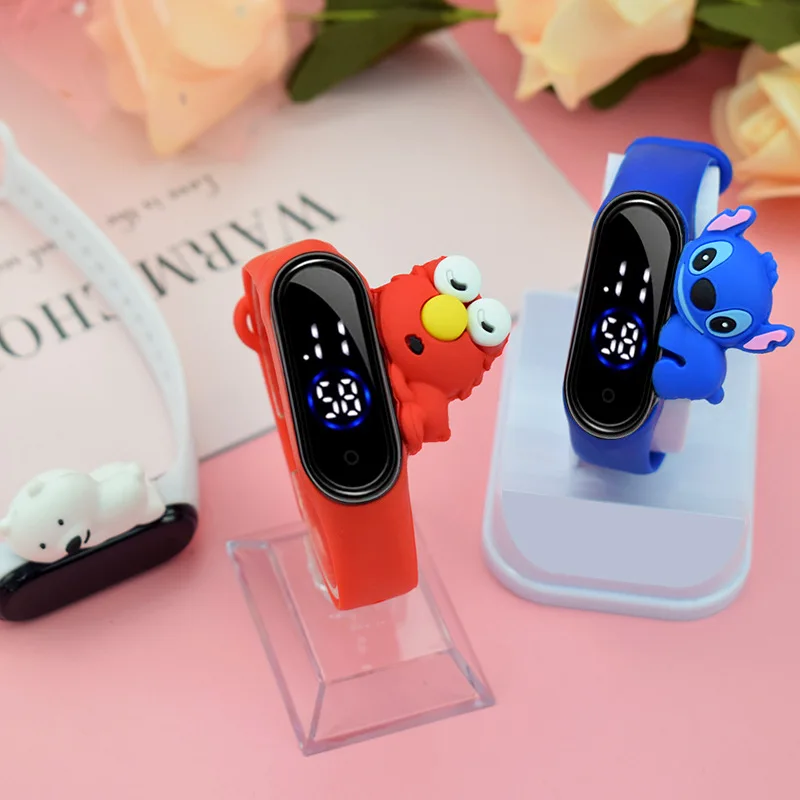 Xiaomi Mi4 Children's Electronic Watch LED Touch Bracelet Disney Cartoon Stitch Sports Waterproof Bracelet kids Birthday Gifts