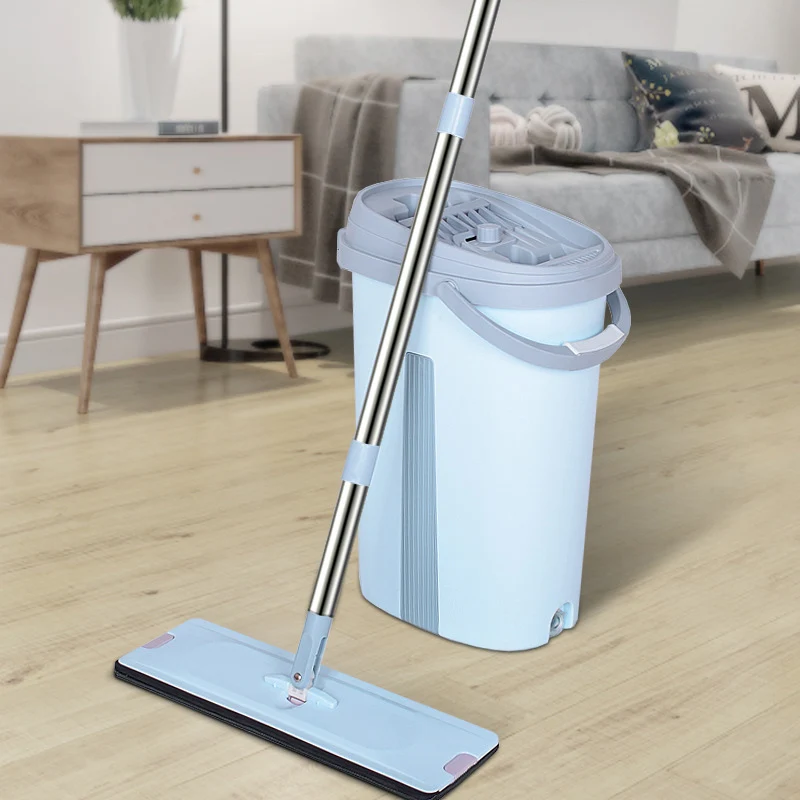 Magic Squeeze Flat Mop With Bucket Floor Cleaning Microfiber Mop 360 degrees Rotatable Household Cleaning Tool For Washing Floor