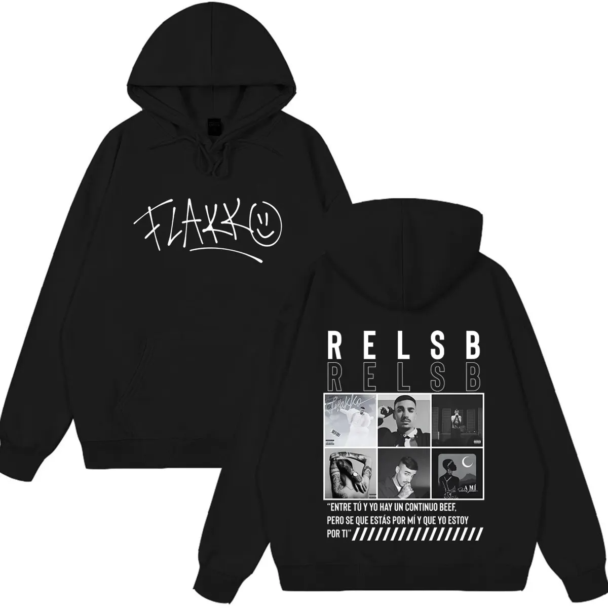 Sudadera con Capucha Estampada del Álbum Skinny Flakk de Rapper RELS B 2026, Sudadera de Moda Hip Hop para Hombre y Mujer, Manga Larga, Estilo Casual Vintage