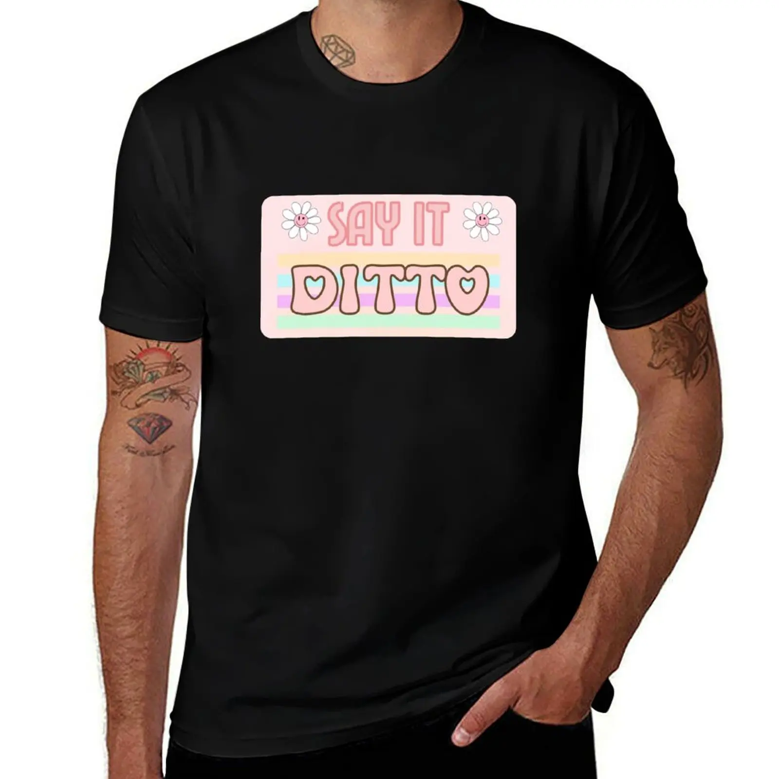

Kpop New Jeans Ditto Retro Pastel Design T-Shirt cotton t shirt pack t shirt man plain