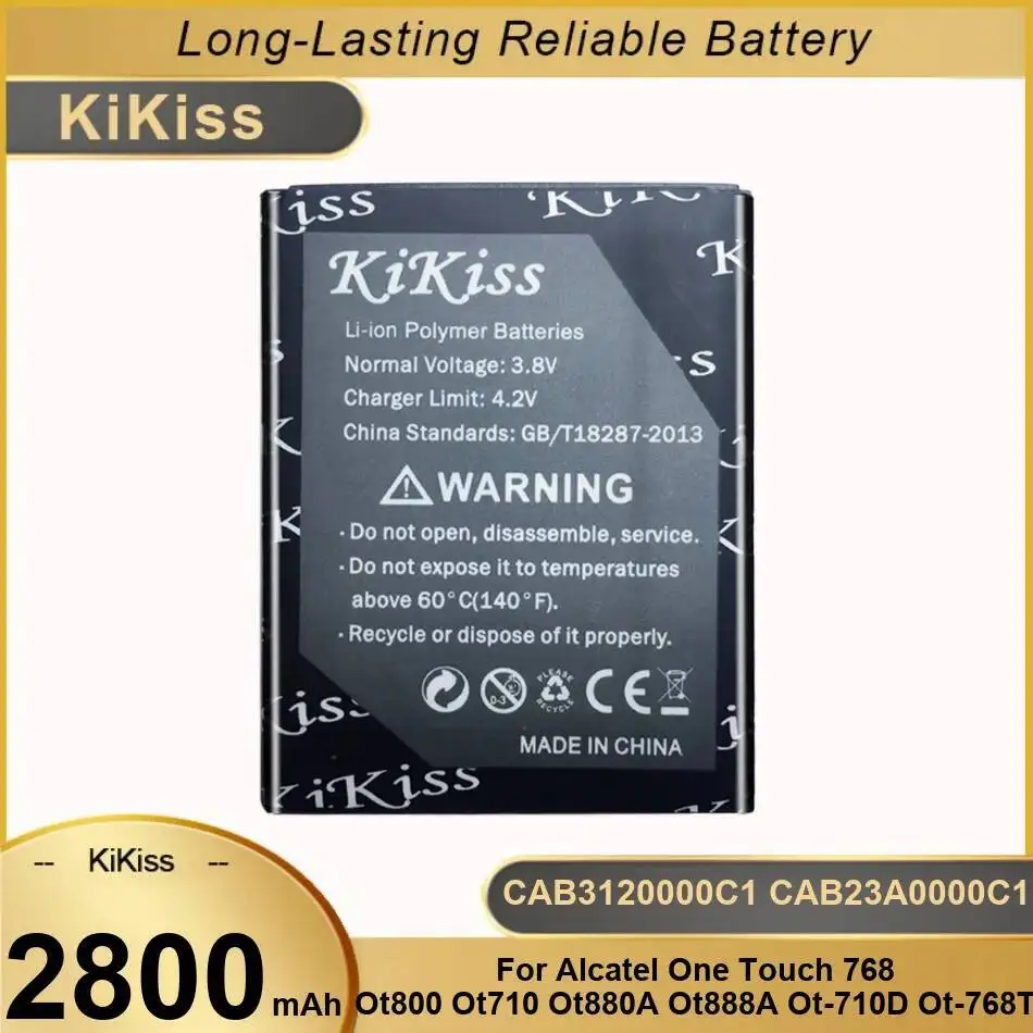 

Аккумулятор мобильного телефона CAB3120000C1 CAB23A0000C1 2800 мАч для Alcatel One Touch 768 OT800 OT710 OT880A OT888A OT-710D OT-768T