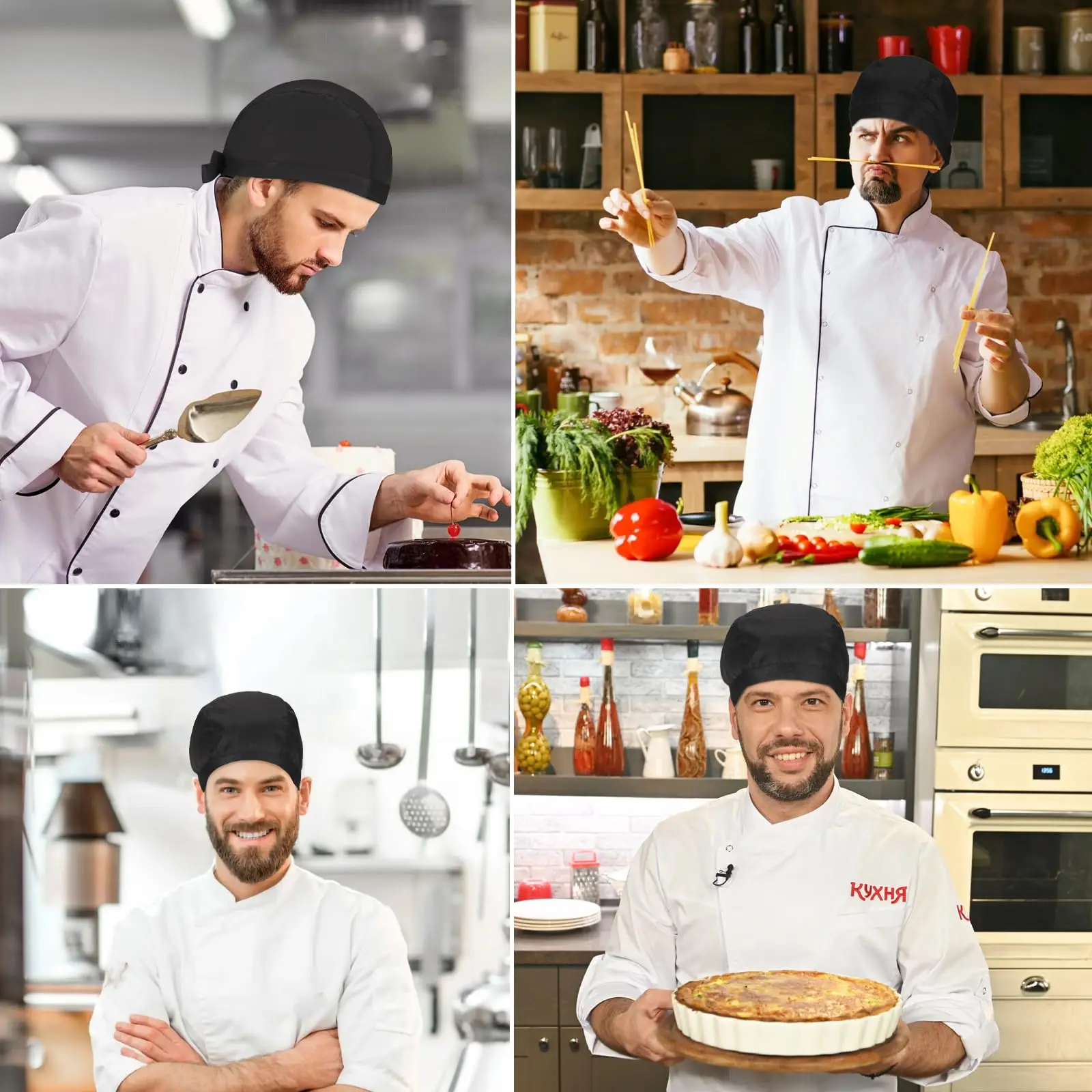 5 pz/set unisex chef pirata cappello da cuoco cappello con teschio ristorante sala da pranzo cappello da cuoco cucina cucina panetteria abbigliamento da lavoro berretto regolabile