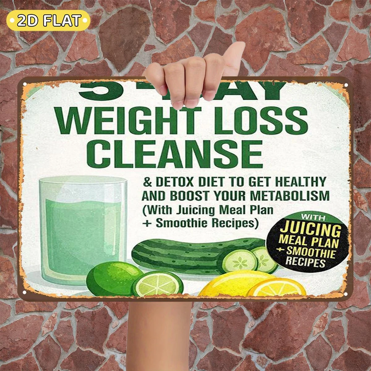2D Flat 1pc,3-Day Weight Loss Cleanse: Detox Diet to Get Healthy and Boost Your Metabolism (with Juicing Meal Plan