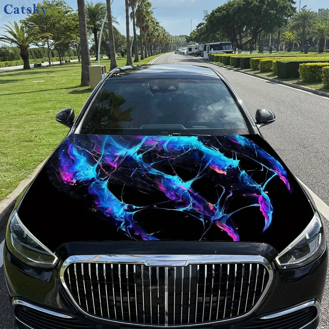 

Car Hood Film, Stickers Blue Giant Claw Pattern - Car Vinyl Wraps, Exterior Accessories Suitable For Most Cars; Bubble-free Desi
