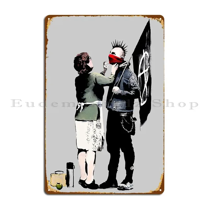 Banksy Punk Anarchist Metal Signs Design Decoration Wall Plaque Customize Design Pub Tin Sign Poster
