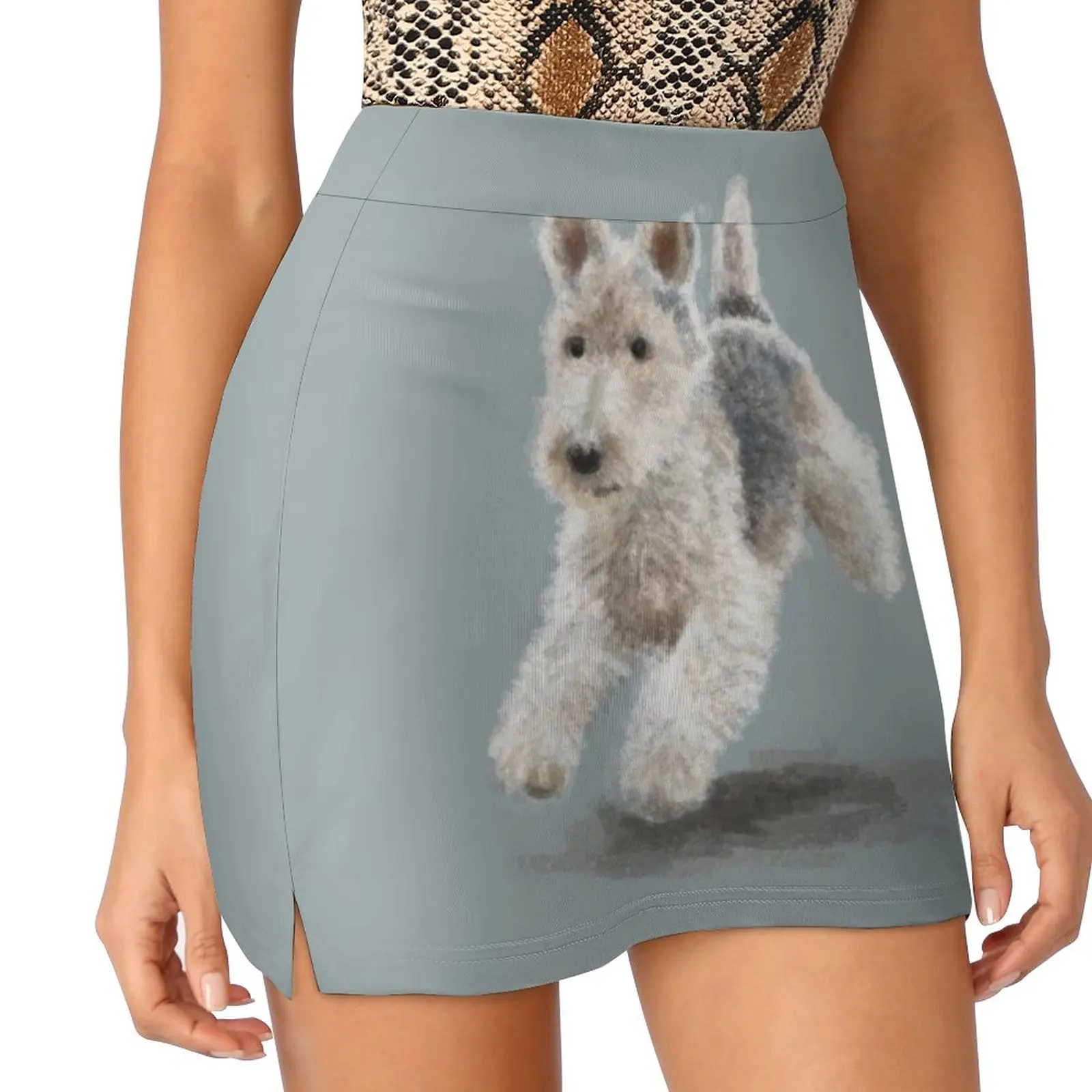 The Fox Terrier Women's skirt Sport Skort Skirt With Pocket Fashion Korean Style Skirt 4Xl Skirts Fox Foxy Foxies Dog Dogs