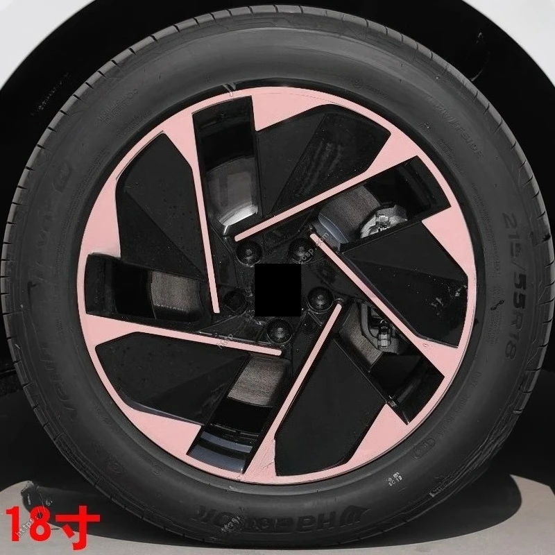 For Volkswagen ID3 Wheel Hub Car Sticker Cool Laser Colorful Decorative Waterproof Wheel Sticker Modified Sticker Black Tools view 5