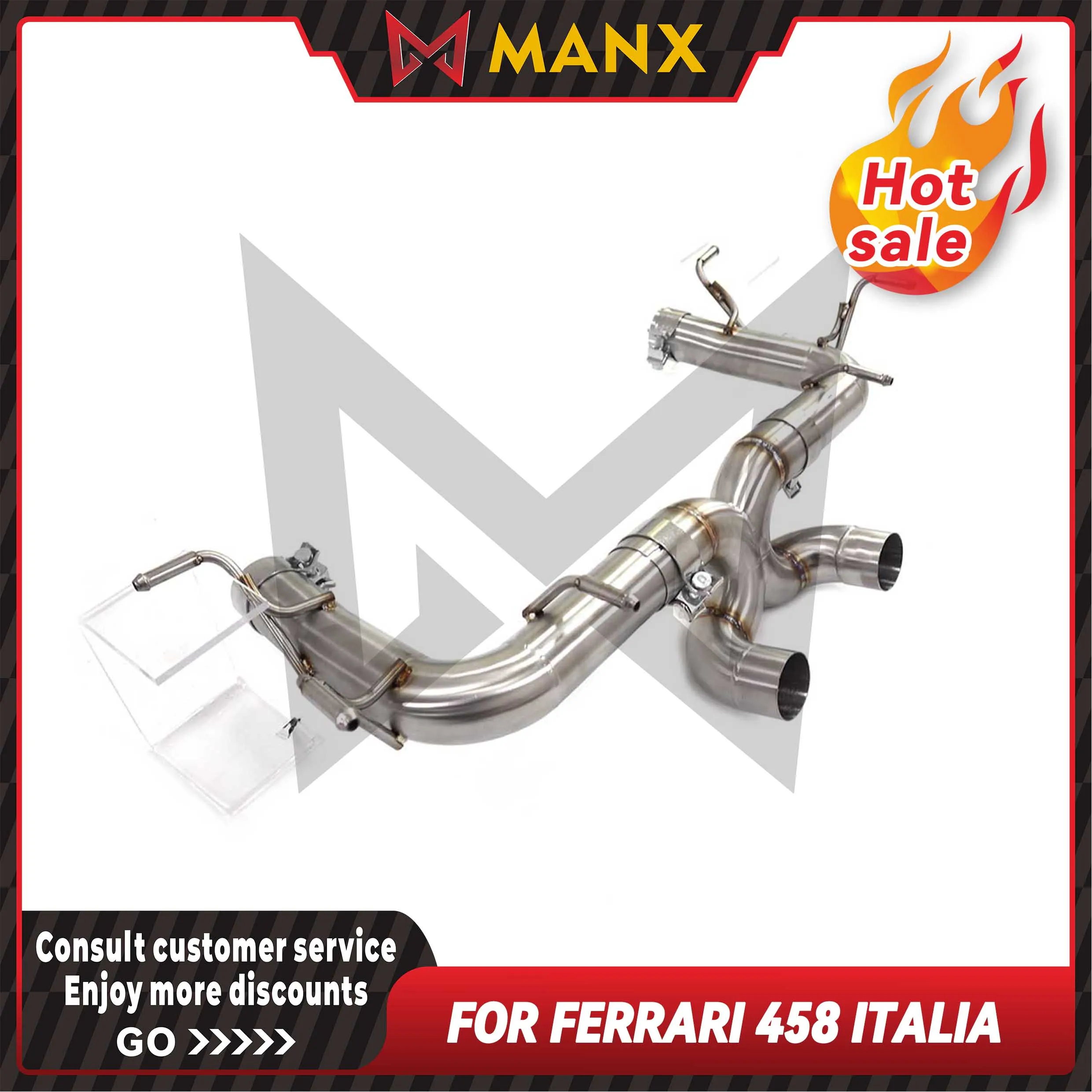 

Stainless steel Performance Auto Exhaust pipe Catback for Ferrari 458 Italia straight-through venting Without valve