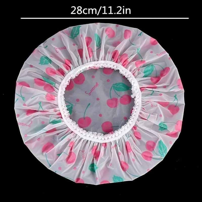 2pcs Random Color Adjustable Shower Cap High Elastic Elastic More Comfortable to Wear Fashionable Shower Cap Printable Design