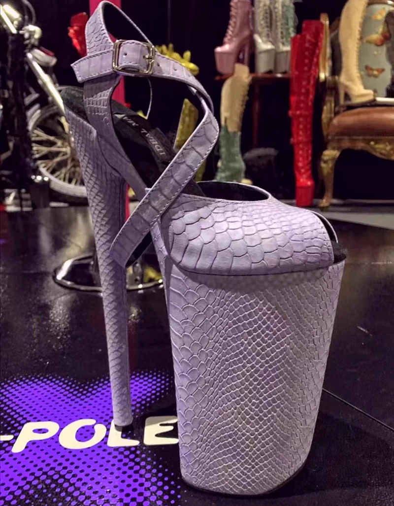 

New 26CM Steel Tube Dance High Heels, European and American Sexy Serpentine Fish Mouth Internet Celebrity Fashion Sandals