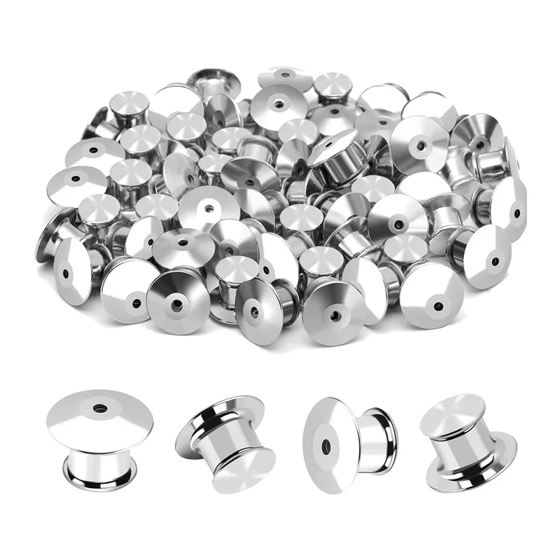 Limited Stock-FF 120PCS Locking Pin Back Metal Pin Backing, Locking Pin Keeper Clasp For Brooch Enamel Lapel