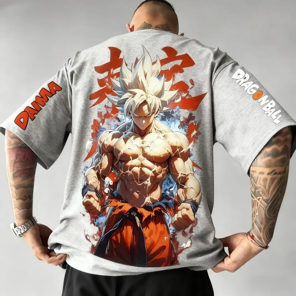 ドラゴンボールアニメ新超サイヤ人Tシャツ2025夏新作メンズ＆レディースストリートルーズカジュアルプラスサイズ親子服