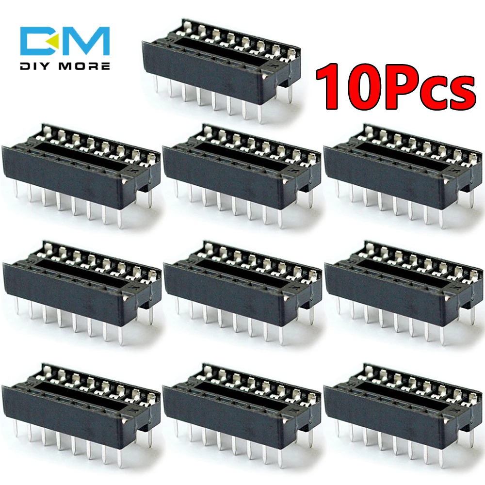 10PCS 16-Pins 16 Pins 16P DIP IC Chip Sockets Adaptor Solder Type Socket Module IC Sockets Adaptor Solder Type IC Connector Chip